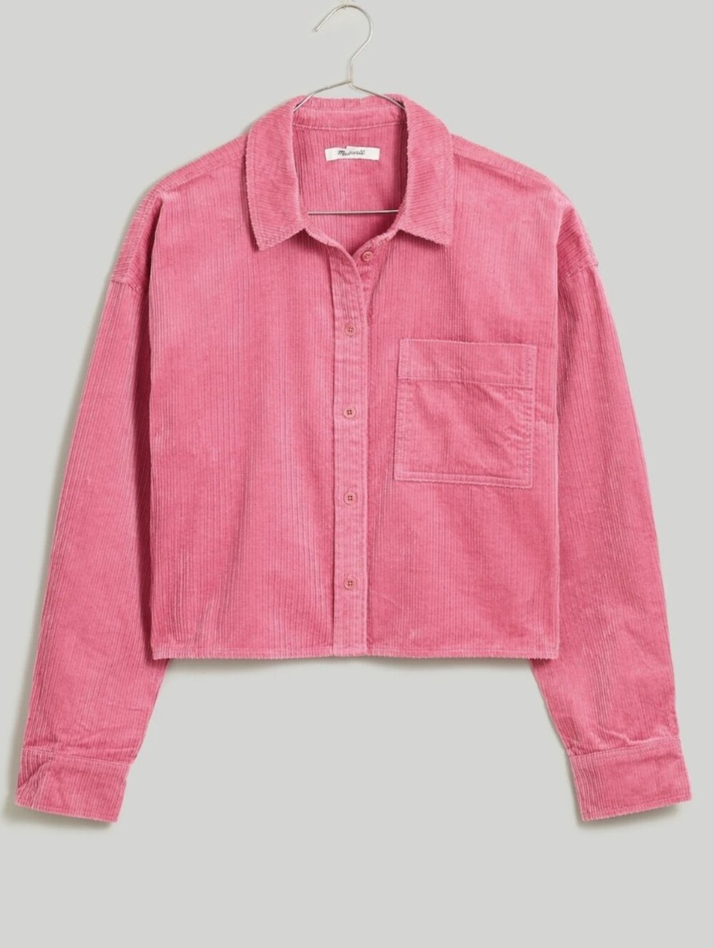 Madewell Variegated Corduroy Button Up Shirt Nouveau Pink Size L